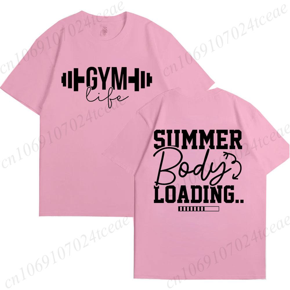 Funny Gym Life T-Shirts for Women Workout Summer Short Sleeve Tees Motivational Positive Tees Cute Exercise Fitness Tops