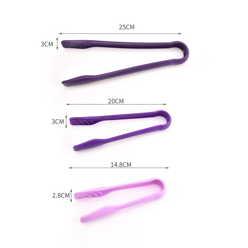 3PCS/Set Versatile Plastic Food Tongs Non-Slip Meat Vegetable Salad Clip Frying Barbecue Tools Bread Dessert Clamp