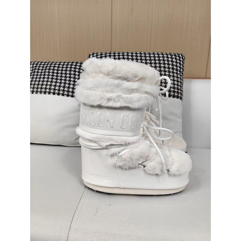 Wintermode Moon Boots Verdickte Thermohülle Baumwollstiefel Wasserdichte und rutschfeste Riemen Brotstiefel