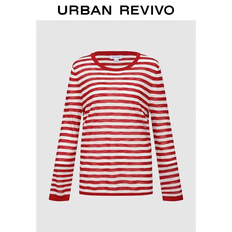 

Women s Casual Color-Block Stripe Round Neck Knit Sweater XS