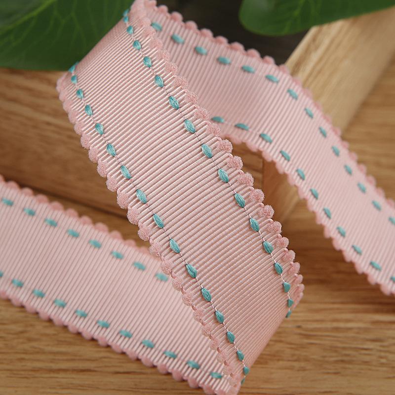 

5Yards Candy Color Jump Dots Wavy Edge Grosgrain Ribbon for Clothing Sewing Gift Wrapping DIY Hair Bows Hat Decor Craft Supply 10mm-5yards