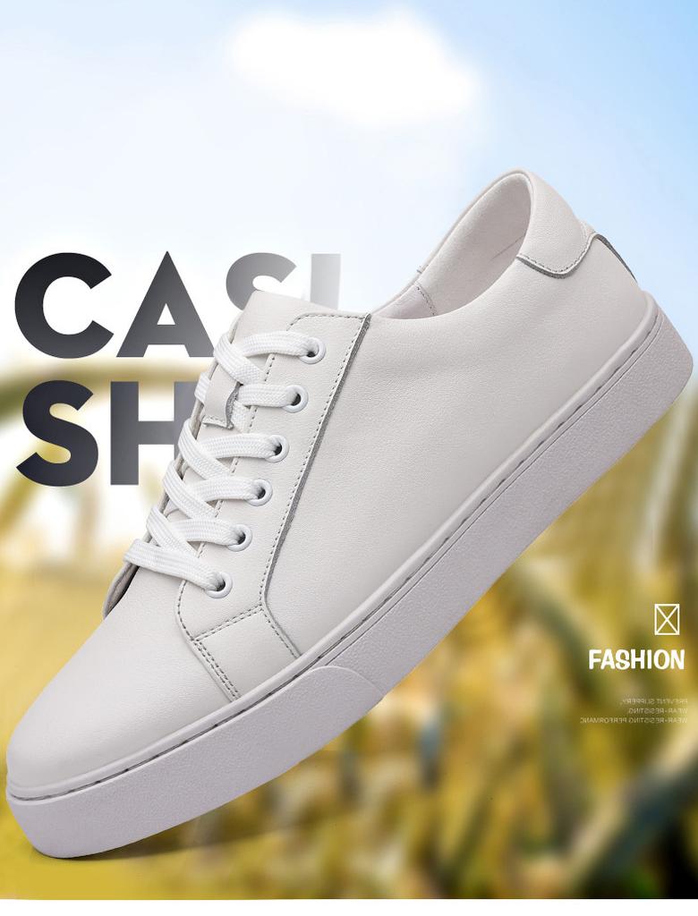 Men's genuine leather little white shoes platform casual board shoes first layer cowhide tide shoes handmade Korean version sports leather shoes Briti