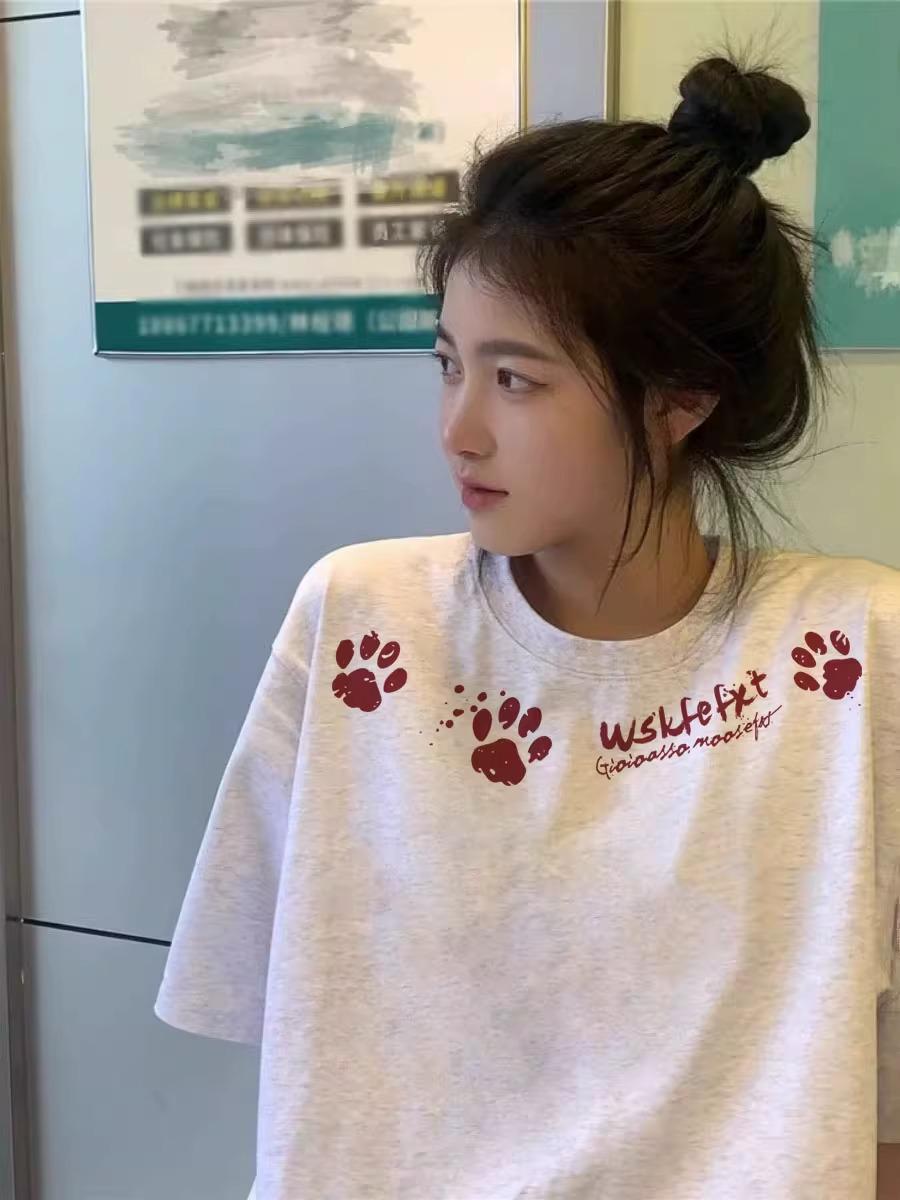 

Women s Oversized Retro Cotton T-Shirt - Short-Sleeve, Summer 2025 Design XXL чёрный