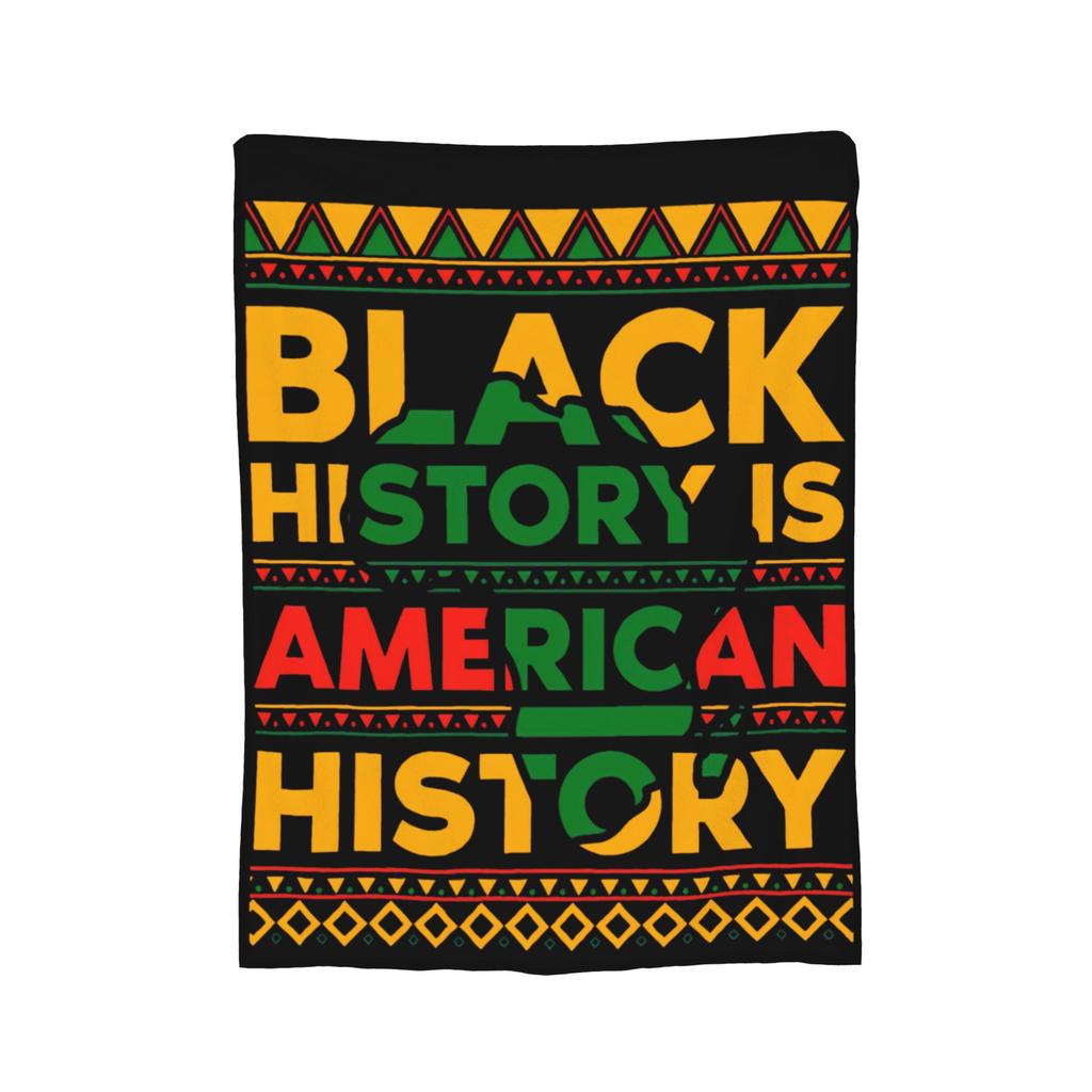 Black History Knitted Blanket Fleece  Super Warm Throw Blanket for Bedroom Sofa Bedroom Quilt