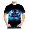 Summer Round Neck 3D Racing Series Printed Top Fashionable Casual Short Sleeved Children's Boy T-shirts