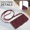 For iPhone 15 Plus Case Zipper Multi-Pocket Wallet Leather Phone Cover with Shoulder and Wrist Straps