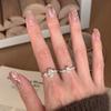 Ventfille Copper Geometry Ring For Women Ellipse Overlapping Versatile Marry Adjustable Jewelry Gift Dropshipping