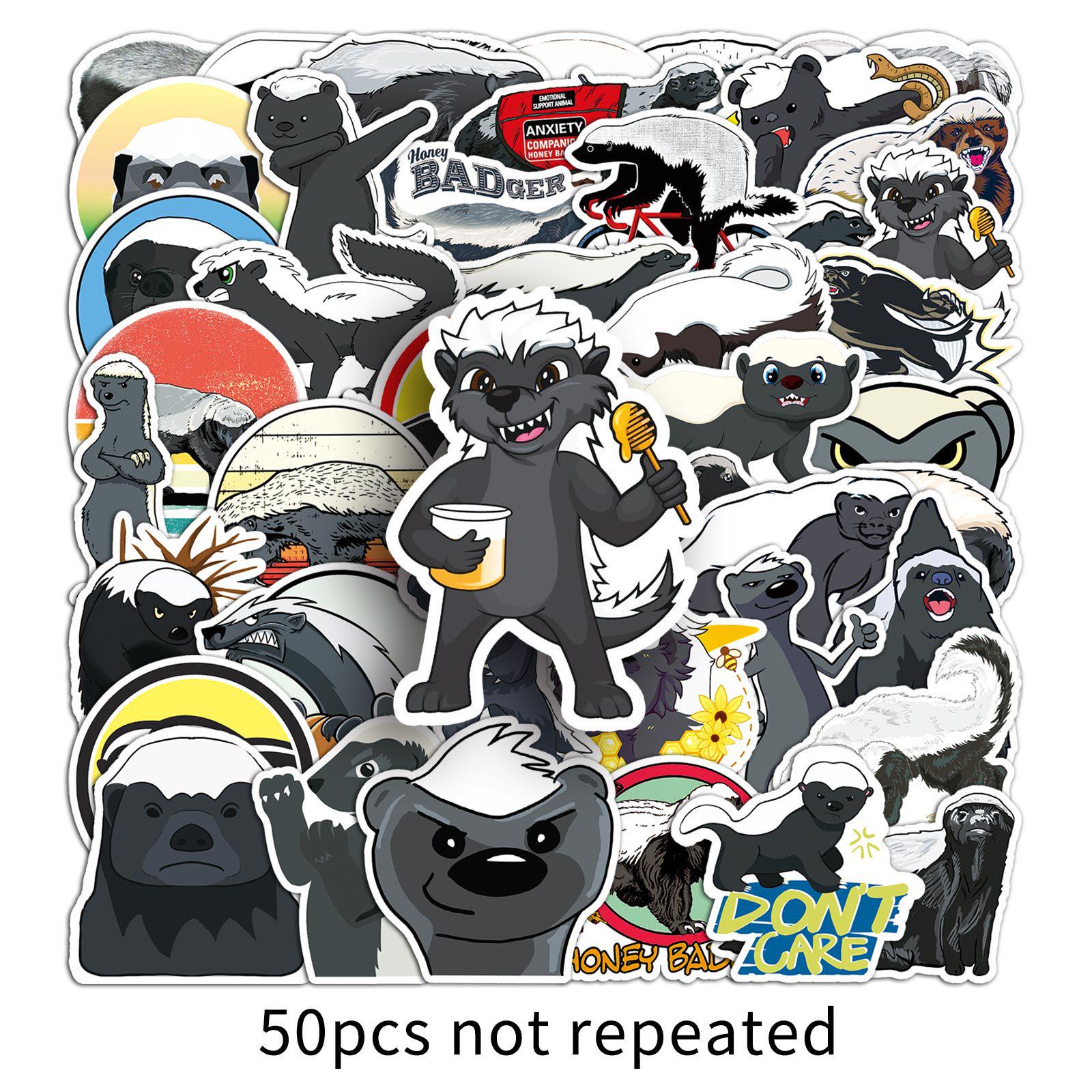 50 Graffiti Cartoon Animal Stickers: Waterproof DIY Skater & Phone Case Decals