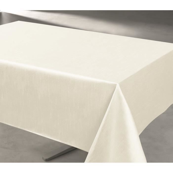 Nappe rectangulaire anti-taches - Ecru - 145x240 cm
