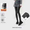 Gray Cotton Leggings: Warm, Thick, Threaded Slim Pantyhose for Autumn & Winter