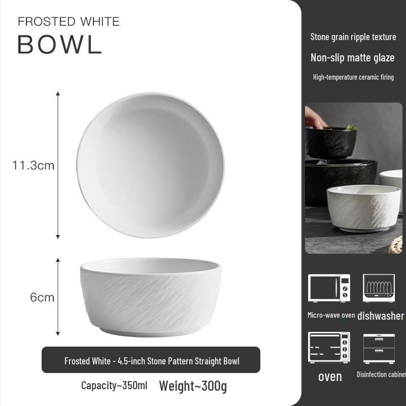 High-End Ceramic Bowl: Ideal for Rice, Instant Noodles, Soup, Salad—Perfect for Home or Dormitory Use