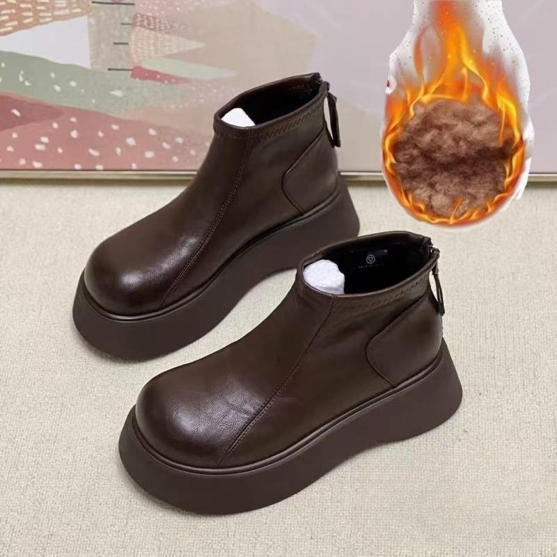 Plateau-Stiefel, Absatz-erhöhend, Vielseitige Kurzstiefel, Damenschuhe, Neue Baumwollstiefel, Baumwollschuhe