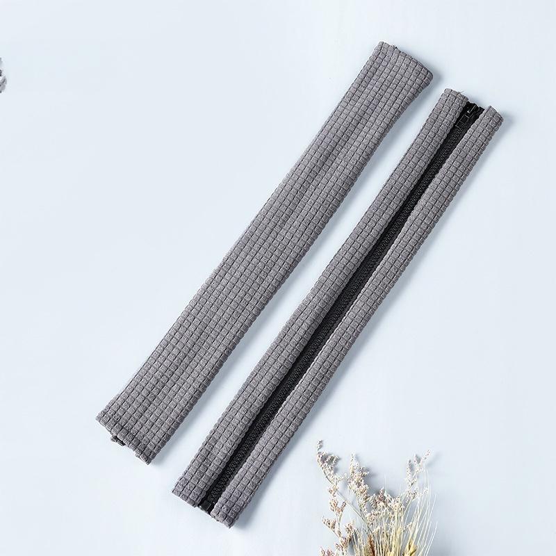 One Pair Solid Color Universal Waterproof Office Chair Armrest Cover Home Elastic Stain-Resistant Zipper Sleeve