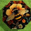 1pc Bee Flowers Automatic Folding Umbrella, Heavy Duty 8 Rib Iron Frame,  Suitable for Travel, Daily Use, Birthday, Decor Gift M0104067