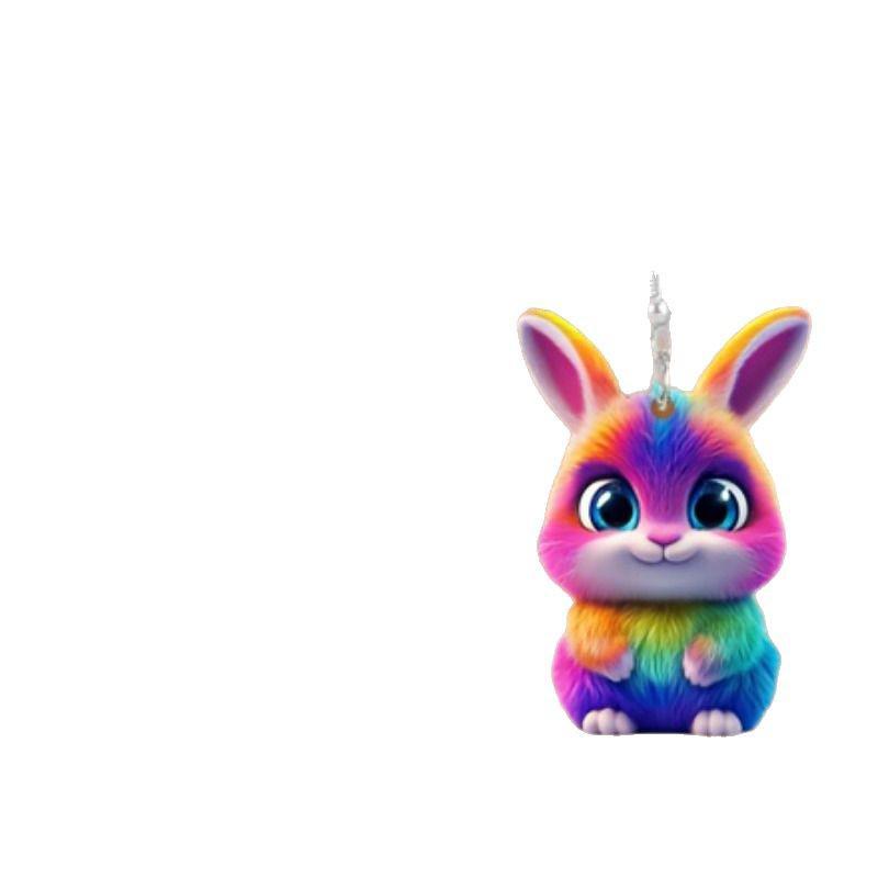 Rainbow Rabbit Acrylic Earrings - Cute Easter & Thanksgiving Gift Pendant