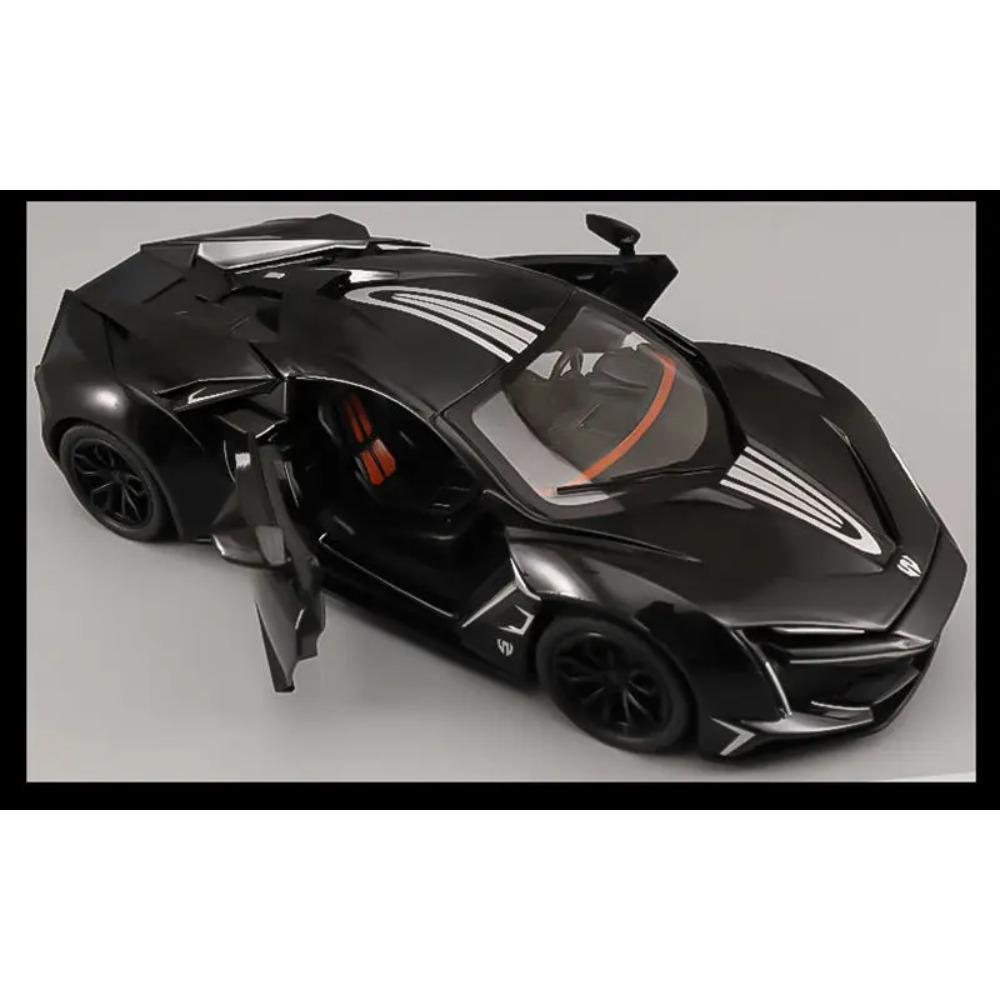 Modellino Auto Sportiva in Lega Lykan Hypersport Scala 1/24 Metallo Pressofuso Veicolo da Corsa Modellino Auto Suono e Luci Simulate Giocattolo per Bambini Regalo