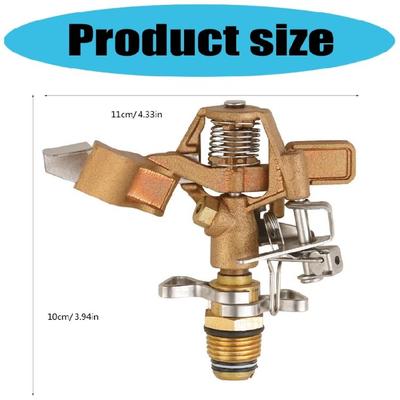 Professional Brass Oscillating Sprinkler Adjustable Sprayed Range Suitable for Extensive Lawn and Landscape Garden Care