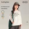 Girls' 100% Cotton Long-Sleeve Letter T-Shirt