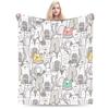Retro Vintage Art Cute Cats  Blankets Quality Soft Warm  Throw Blanket Winter Child Couch Chair Funny Bedspread