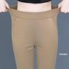 Women's High-Waisted Elastic Straight-Leg Cigarette Pants, Slimming & Versatile, Ideal for Spring/Autumn, Casual Mom's Trousers, New 2025