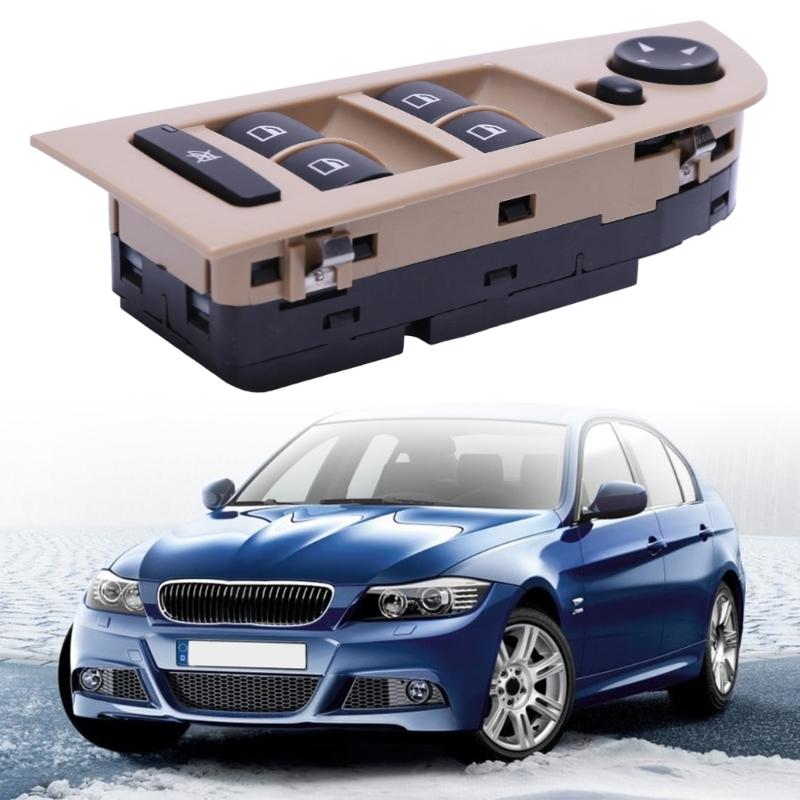 Window Control Panel Assembly for E90 E91 Driver Door, Mirror Direction Pad, Lock Button Layout, and 12V Repair Use