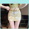 Cotton Blend Flower Print High Waist Short Skirt For Summer Casual Wear