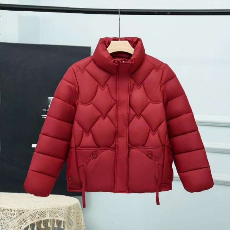 Winterliche Baumwolljacke, Modisches Temperament, Vielseitiger Stehkragen, Kurze, lockere und schlichte Baumwolljacke
