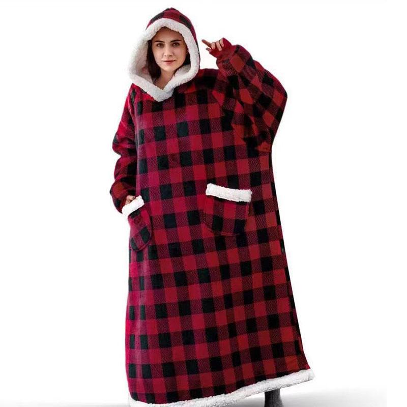 

150/180cm Super Long Flannel Blanket Pyjamas With Sleeves Winter Hoodies Sweatshirt Women Men Pullover Fleece Giant Oversized 150cm
