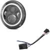 Set: 7" LED Headlight + H4-H13 Adapter Front Headlights