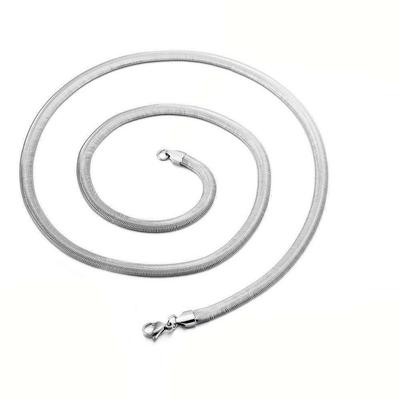 304 Stainless Steel Flat Snake Chain, Couple Necklace, Titanium Steel Collarbone Flat Snake Bone Jewelry Chain