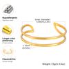 Vnox Minimalist Stainless Steel Double Cuff Bracelet, Geometric Aesthetics Gold Plated Bangles, Women's Hand Arm Jewelry Gifts