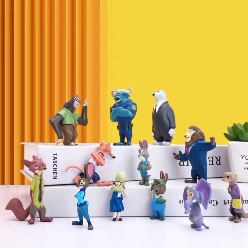 New 12Pcs/Set Zootopia Animals Action Figure Toys Rabbit Judy Hopps Fox Nick Wilde Movie Kids Gift Collection Figures