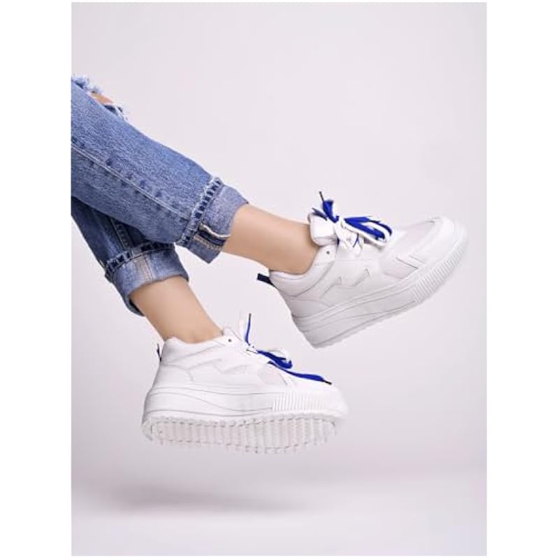 Shoetopia Damen Stilettos Sneaker Weiß