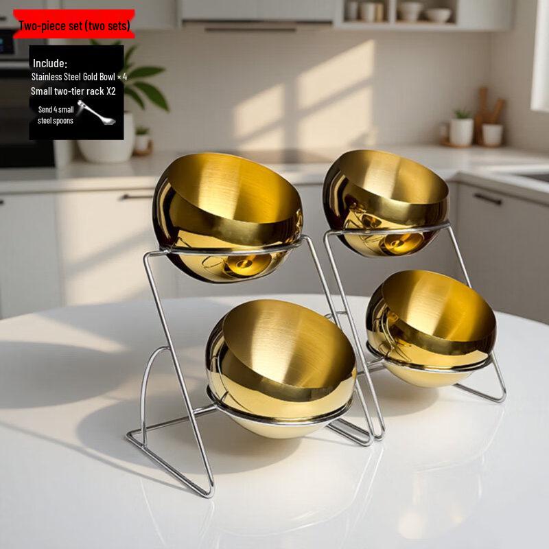 Jingbaodi Stainless Steel Two-Tier Buffet Display Set