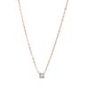 Trendy 14K Gold-Plated Stainless Steel Geometric Link Necklace Four-Claw Zircon Pendant Ladies Gift Allergy Prevention