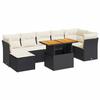 VidaXL Garden Lounge Set 8 Pcs with Cushions Black Wicker 3326954
