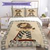 3pcs Custom Name Lion Bedding Set Duvet Cover Closure Includes 1 Duvet Cover & 2 Pillowcases, Soft and Comfortable for All Seasons.