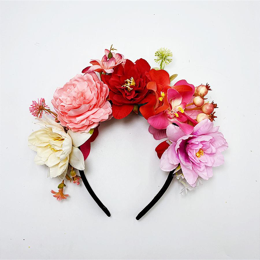 New Fashion Personality Boho Flower Crowns Headband For Women Faux Floral Hairband Wedding Art Photography Hair Accessories