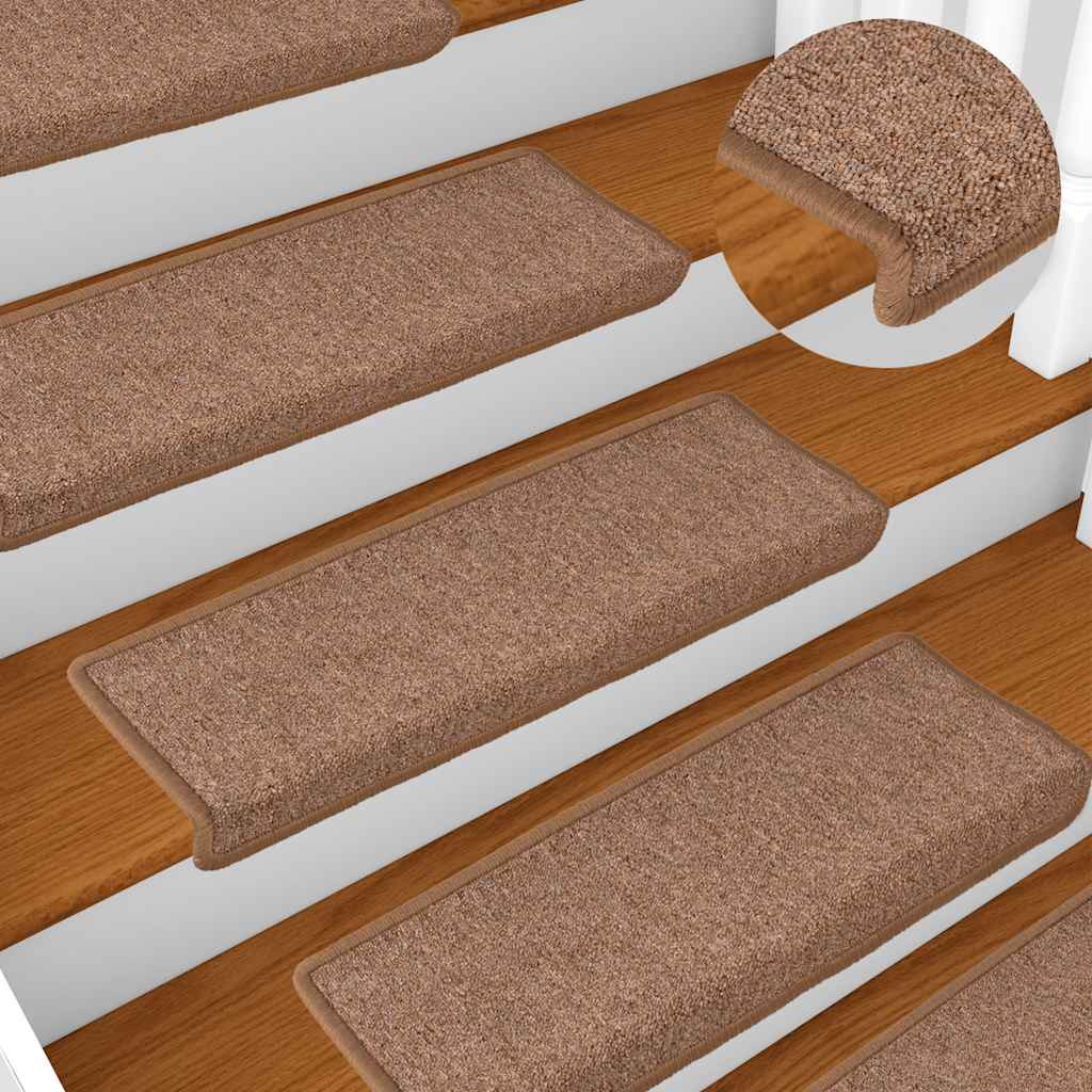 Step Mats 30 Pcs. 65 X 21 X 4 Cm Brown Rectangular Edge