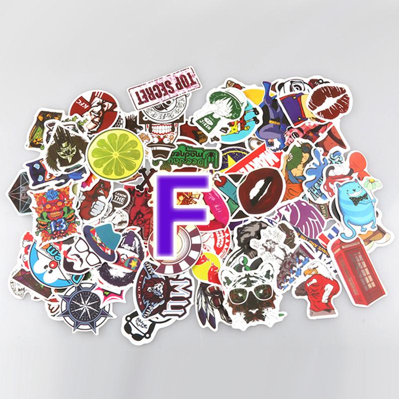 100 ks Neopakující se PVC Kreslené Barevné Tiskové Samolepky Obtisky pro Auto Skateboard Laptop Zavazadla - Náhodné Doručení
