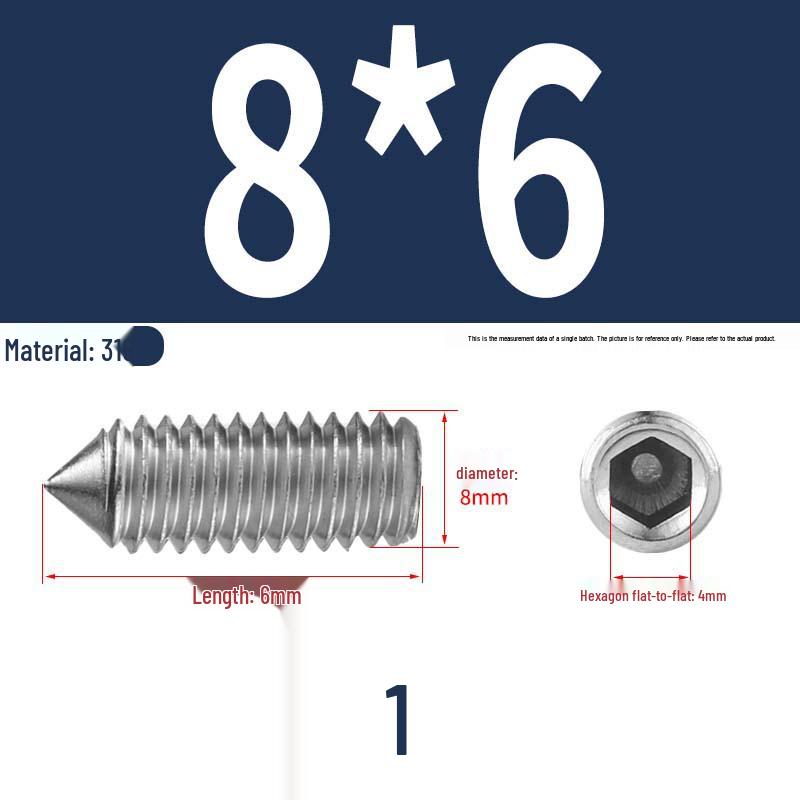 12.9 Edelstahl 304 Innensechskant Kegelspitze Gewindestift M2/M3