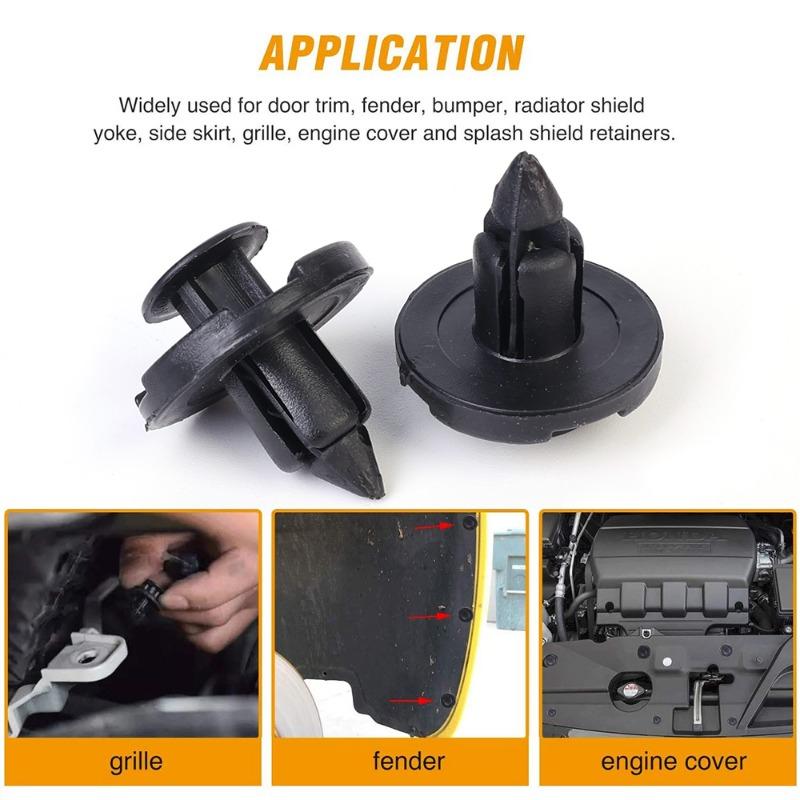 8mm Auto Fasteners Rivets Clips for Nissan Automotive Fastener Clips Body Push Retainer Bumper Trim Retainer Fastener 100/10Pcs