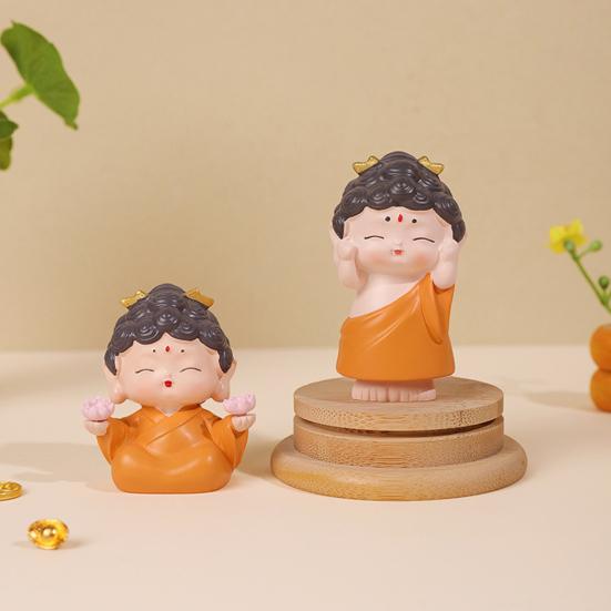 Mini Buddha Statue Resin Meditation Buddha GuanYin Sculpture Spiritual Chinese Home Decor for Office Desk Living Room
