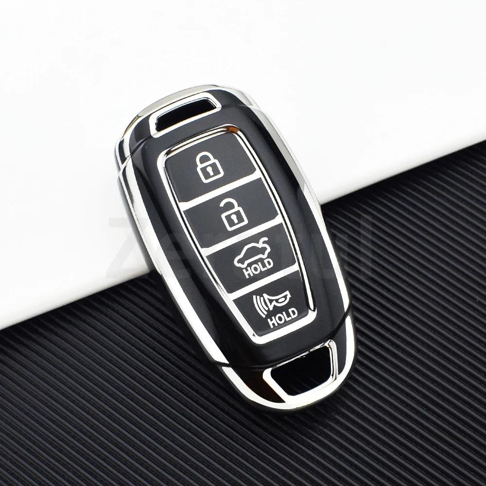 3/4/5 Button Tpu Car Key Case Cover Keychain For Hyundai Kona Encino Solaris Azera Grandeur Ig Accent I30 Ix35 Santa Fe Palisade