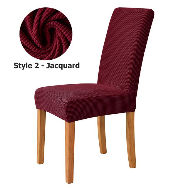 New T -Jacquard Chair Cover Elastic Solid Color Chair Covers For Dining Room Hotel Use Home Ornamental Washable Design Anti -Dirty Seat Protectors