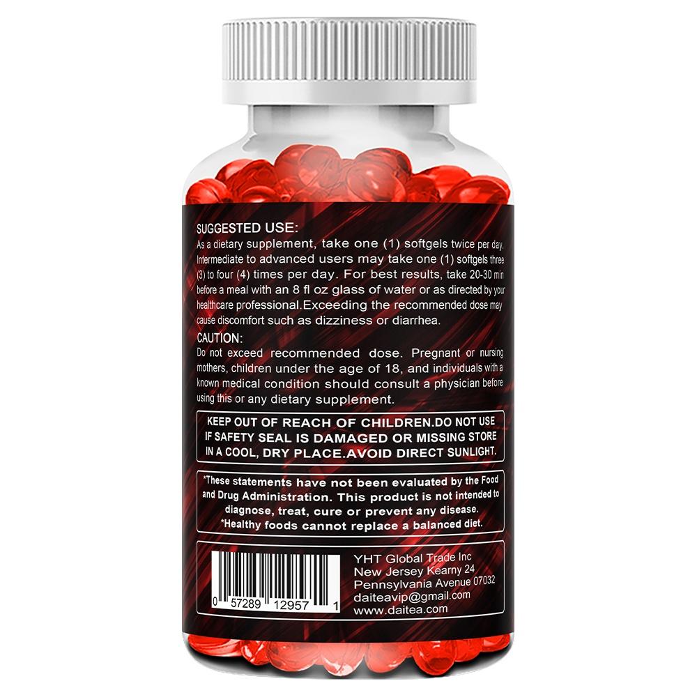 Daitea Enhanced CoQ10 Supplement 500mg Per Serving, with Citrus Bergamot, Grape Seed, Turmeric, Amla, Trans-Resveratrol, Garlic, 120 Caps