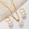 Pearls Jewelry Set Chain Necklace Women Office Wear Accessories Suitable for Business Meetings and Social Gatherings