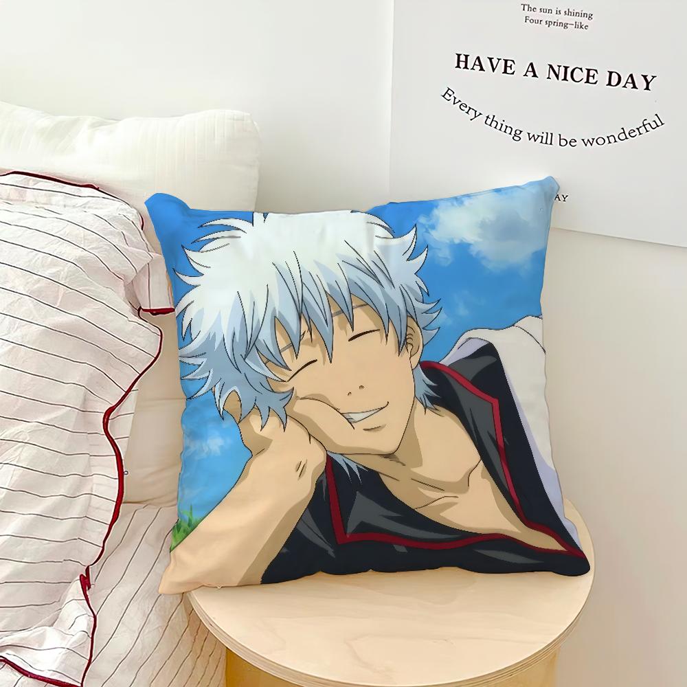 

Anime Comic Funny Pink Art Gintoki Sakata Meme Comfortable Soft Pillow Case For Sofa Living Room Home Decor Protective Covers 30x30CM(12x12in)
