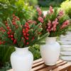 Artificial Pine Needle Branches with Berries for Christmas Holiday DIY Decoration Lightweight Flexible Material Set