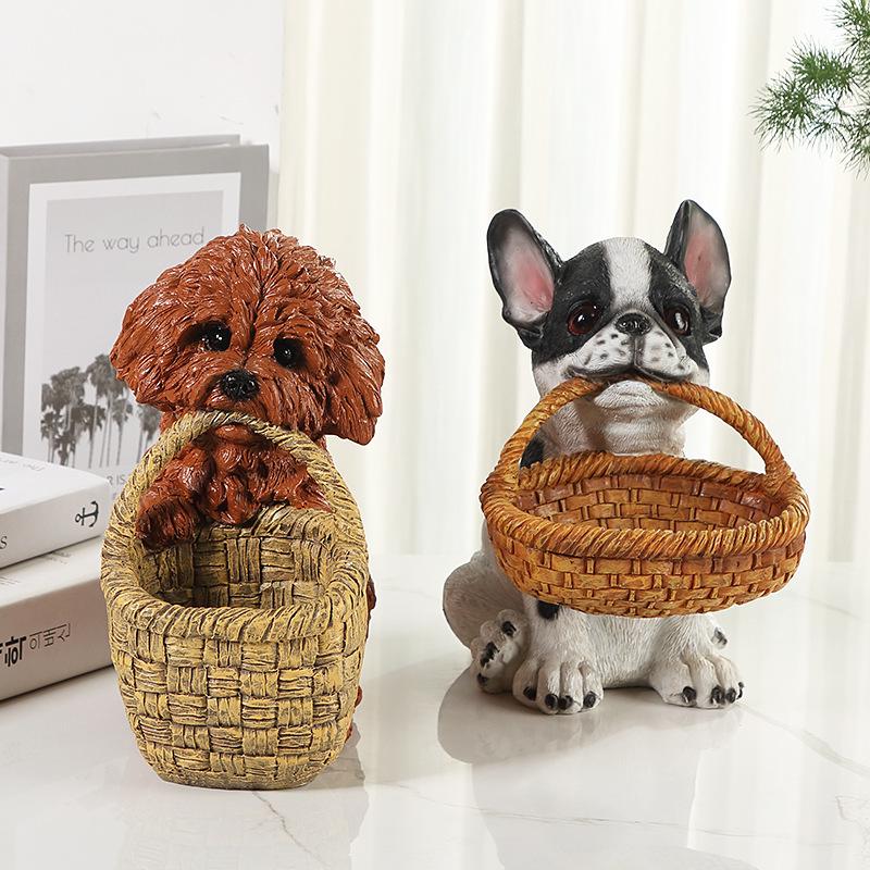 Adorable Simulated Dog Home Use Entrance Key Storage Ornaments Living Room Entrance TV Cabinet Coffee Table Tabletop Resin Crafts